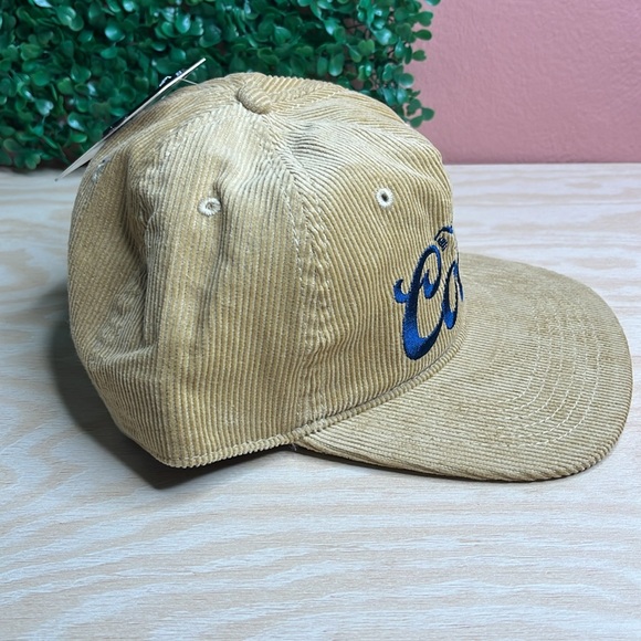 COORS Banquet Vintage-Retro Style Corduroy Hat Cap Classic Beige Mountains Logo - Picture 4 of 9